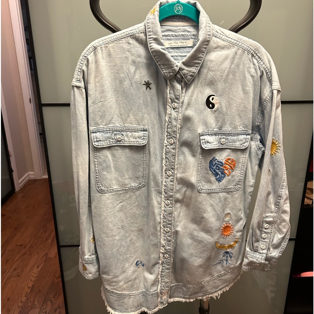 We The Free Embroidered Denim Shirt